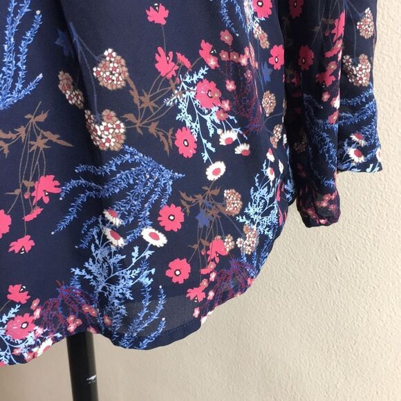 Collective Concepts Small Blouse Floral Dark Navy - Picture 3 of 7